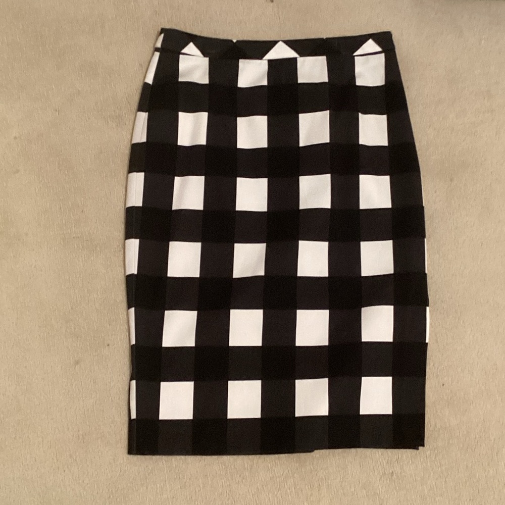 Banana Republic Monochrome Check Pencil Skirt